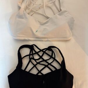 Lululemon Athletica Black and Cream Strappy Sports Bras